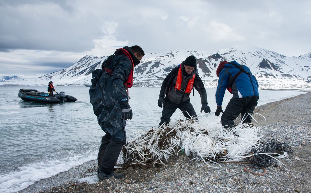 Herkomstlocaties van afval op Spitsbergen